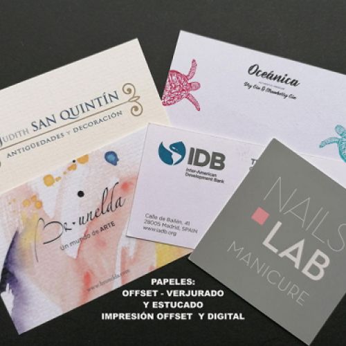 Tarjetas de visita diversas